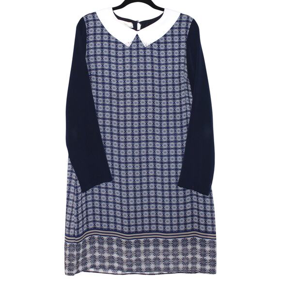 SETRMS Blue and White Floral Tunic Dress Large - Picture 1 of 2